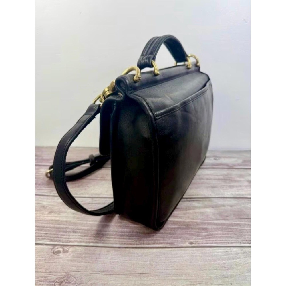 Vintage COACH Willis 9927 Black Leather Crossbody Handbag Classic Turnlock Style - Picture 13 of 15